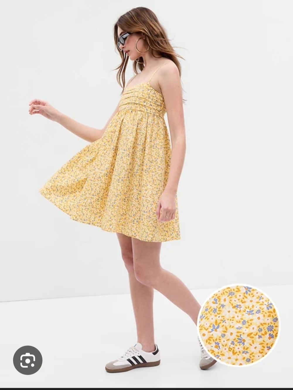 GAP Yellow Floral Sundress with Smocked Bodice